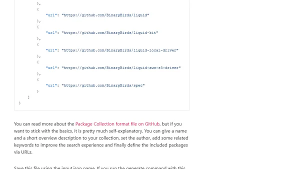 How to create a Swift package collection?