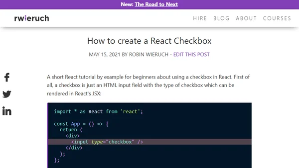 How to create a React Checkbox