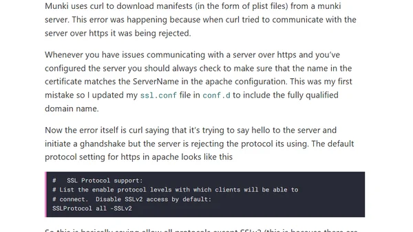 Fixing "ERROR: Error 35: error:14077458:SSL routines:SSL23_GET_SERVER_HELLO: reason(1112)"