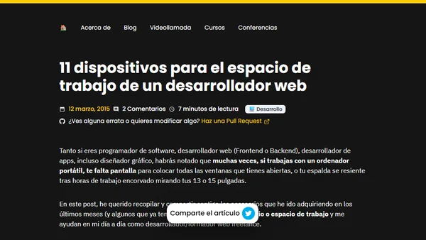11 dispositivos para el espacio de trabajo de un desarrollador web