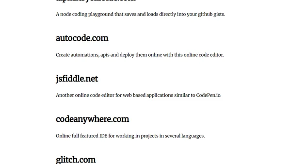Big List of Online Places to Code/Prototype