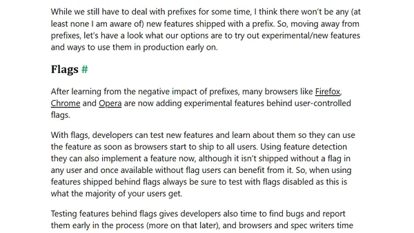 Early adopters – Using new web platform features