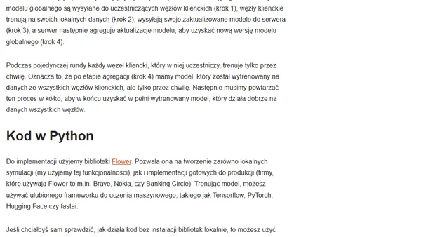 Co to jest uczenie federacyjne (Federated Learning)?