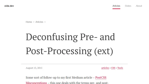Deconfusing Pre- and Post-Processing (ext)