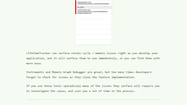 How to find retain cycles and memory leaks sooner