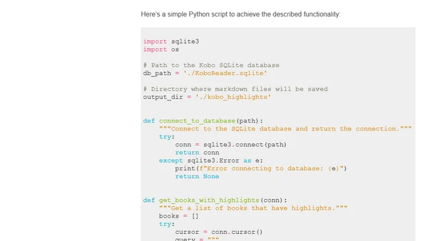 Exporting Book Highlights from Kobo eReaders