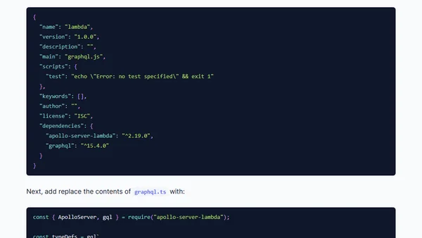 Build a simple GraphQL server with Apollo Server and AWS CDK
