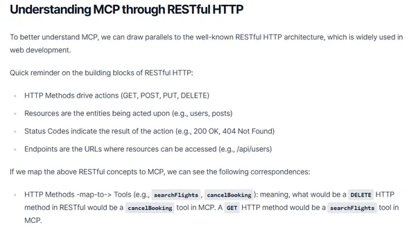 A RESTful HTTP Mental Model to Understand MCP