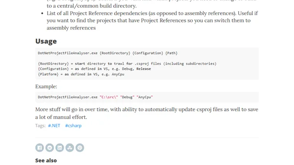 .NET Project File Analyser