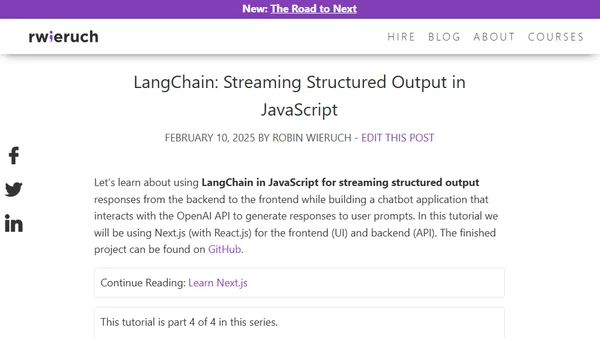 LangChain: Streaming Structured Output in JavaScript