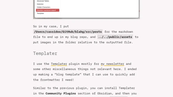 Publishing to my blog from Obsidian