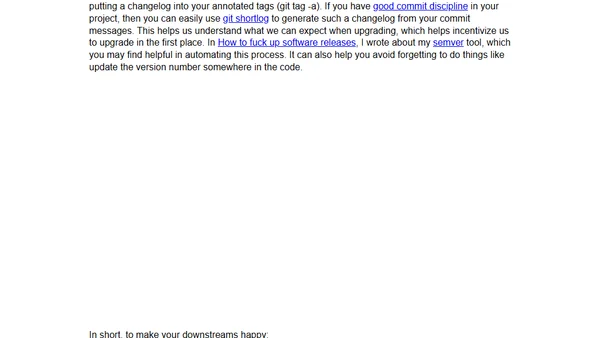 How to make your downstream users happy