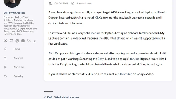 Running AIGLX on my Latitude D610