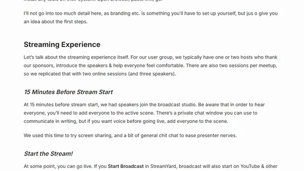 Streaming a Community Event on YouTube Using StreamYard