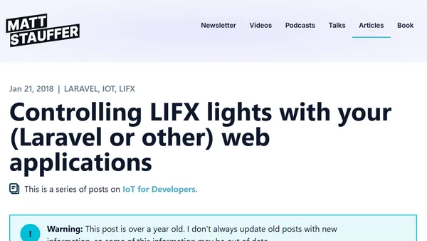 Controlling LIFX lights with your (Laravel or other) web applications