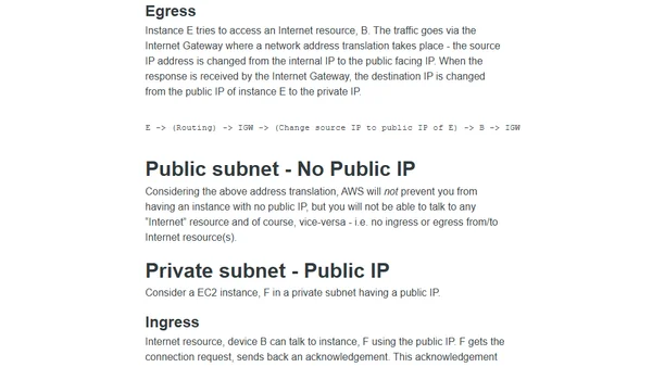 AWS VPC subnets and Internet connectivity over IPv4