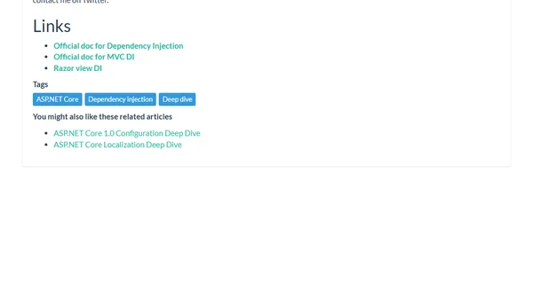 ASP.NET Core Dependency Injection Deep Dive