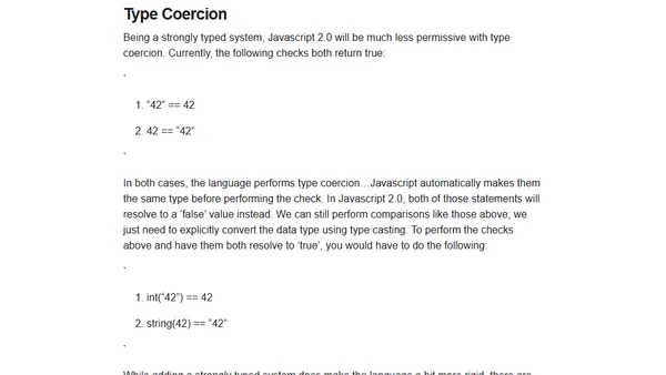 An Objective Look at Javascript 2.0: Strong Typing
