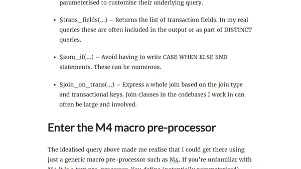 SQL + M4 = Composable SQL