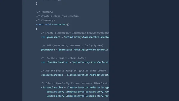 Create a class with .NET Core and Roslyn