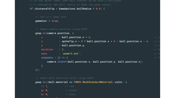 Build a HTML5 “Helix Jump” prototype with Three.js and TypeScript – Step 3: adding spikes and using GSAP for camera tweening
