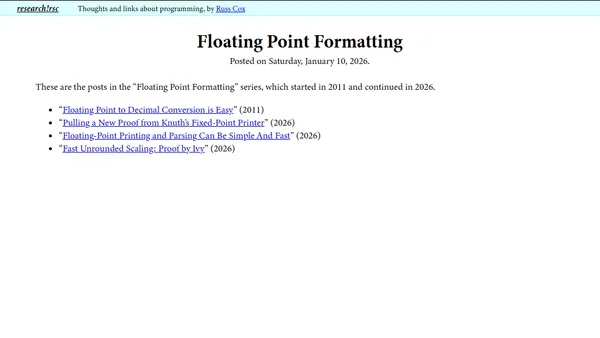 Floating Point Formatting
