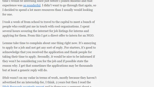 Getting to iHub: The Search