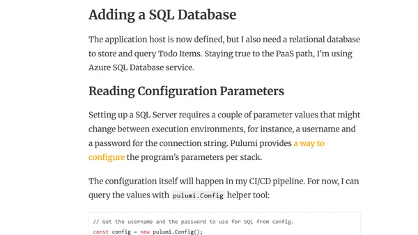 Level up your Azure Platform as a Service applications with Pulumi