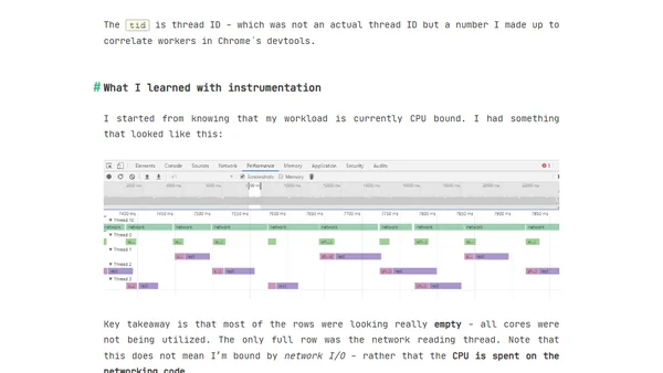 Tracking down inefficiencies in parallelization