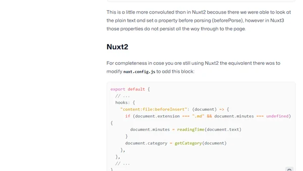 Adding reading time to Nuxt3 content