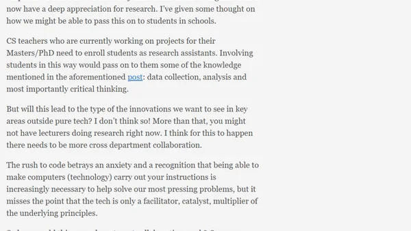 Introducing Research Practices in Universities.