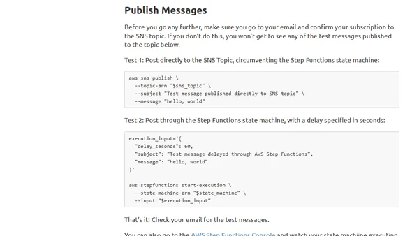 Using AWS Step Functions To Schedule Or Delay SNS Message Publication