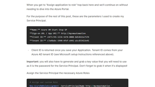 Azure Automation Runbooks with Azure AD Service Principals and Custom RBAC Roles