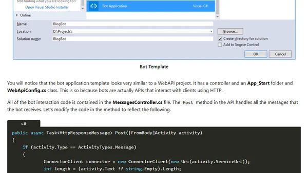 Building Bots with The Microsoft Bot Framework - Part 1