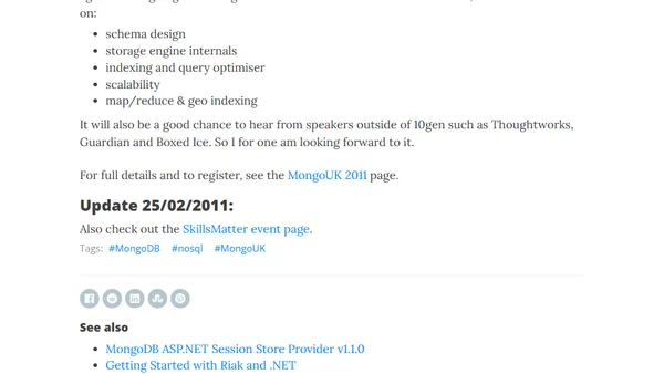 MongoUK 2011 - Upcoming MongoDB event