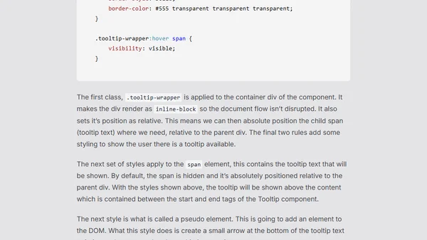 Building a simple tooltip component for Blazor in under 10 lines of code*