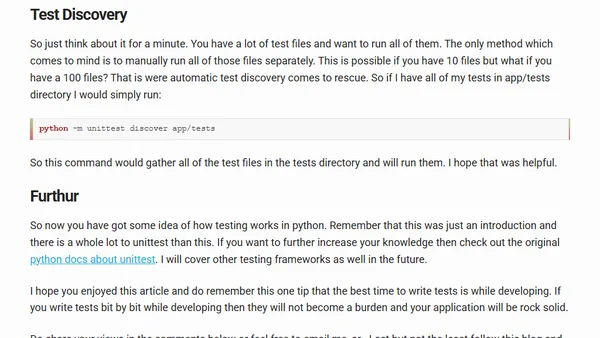 Introduction to unittest