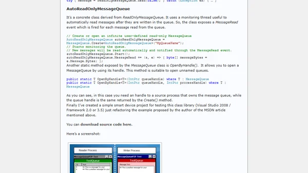 [.NET Compact Framework] Working with Point-to-Point Message Queues