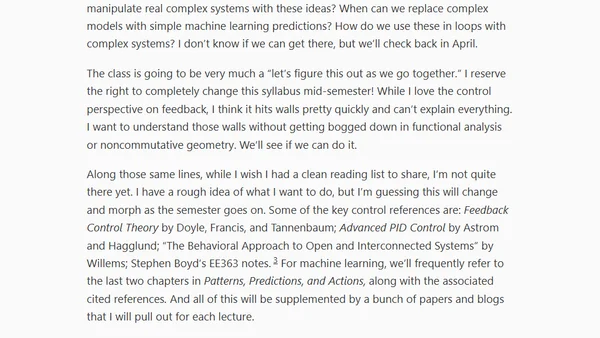 Feedback, Learning, and Adaptation - A Syllabus