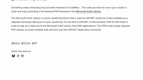 PHP for Microsoft AJAX Library
