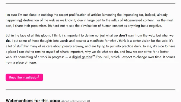 Manifesto for a Humane Web