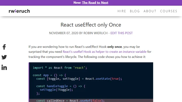 React useEffect only Once