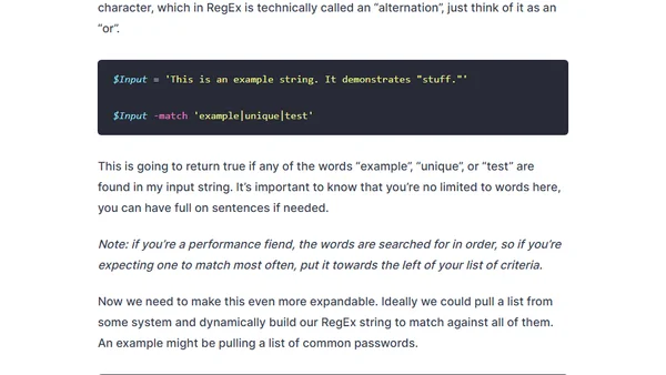Tired of Massive "like" Operator Chains? Rub a Little RegEx on It