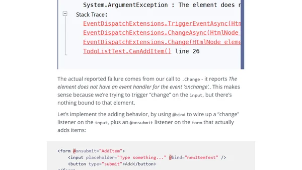 Unit testing Blazor components - a prototype