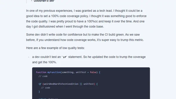 Why you shouldn't pay too much attention to your code coverage
