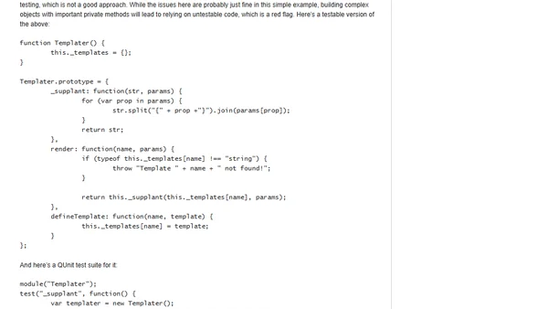 Writing Testable JavaScript