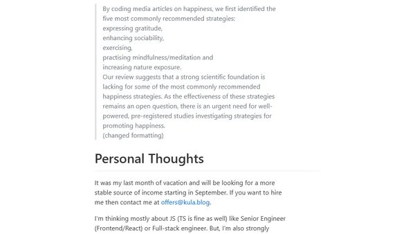 2023 August. Vacation. Craft. Fasting.