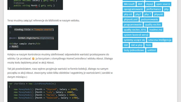 Rysowanie wykresów przy użyciu DotNet.Highcharts