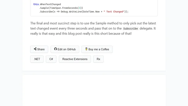 Reactive Extensions (Rx) - Part 7 - Sample Events