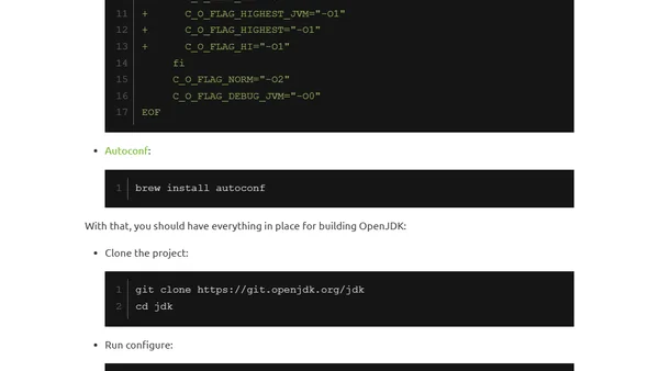 Building OpenJDK From Source On macOS